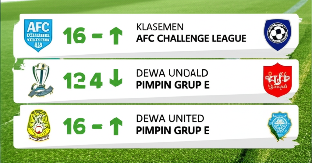 Klasemen AFC Challenge League: Dewa United Pimpin Grup E